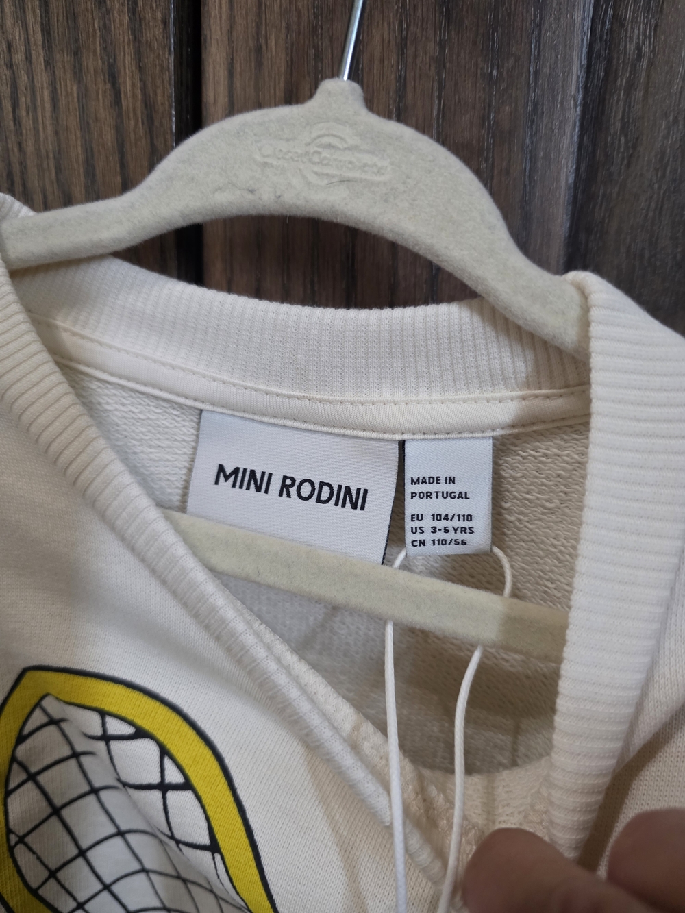 NWT Mini Rodini Cream Tennis Racket Sweatshirt - Picture 4 of 4